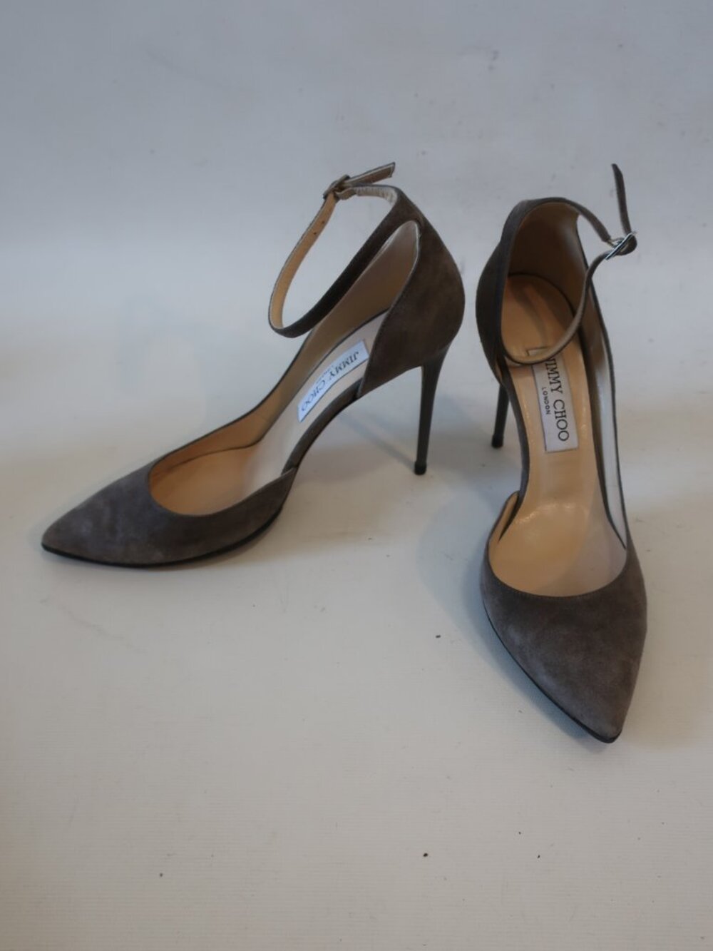 Women Jimmy Choo Gray Suede High Heel Pumps 38 1/2 EU/US 8.5 - Picture 3 of 9